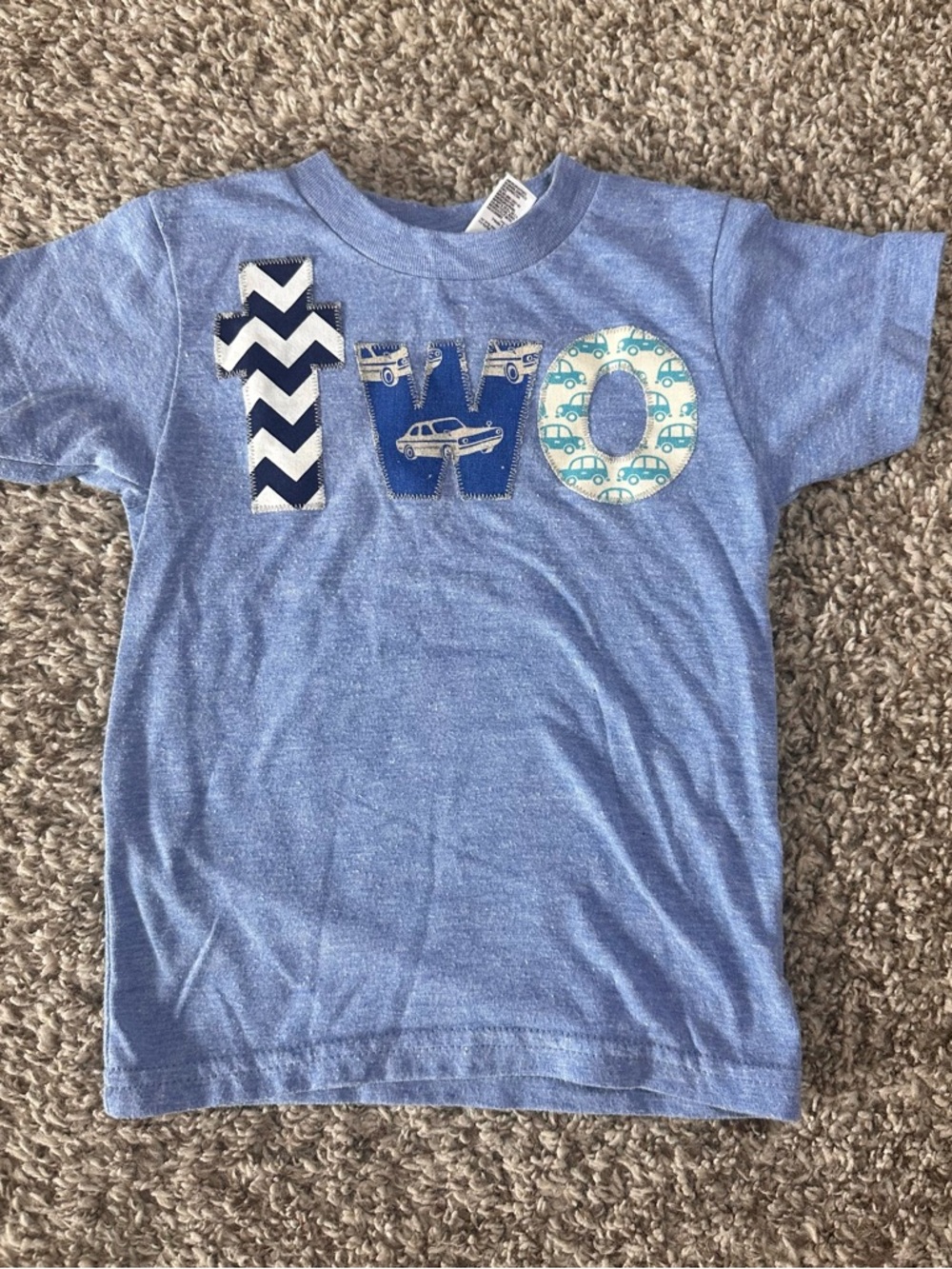 💙 🎉American Apparel Light Blue 'TWO' Appliqué Tee with Navy and Aqua Accents 🎉💙